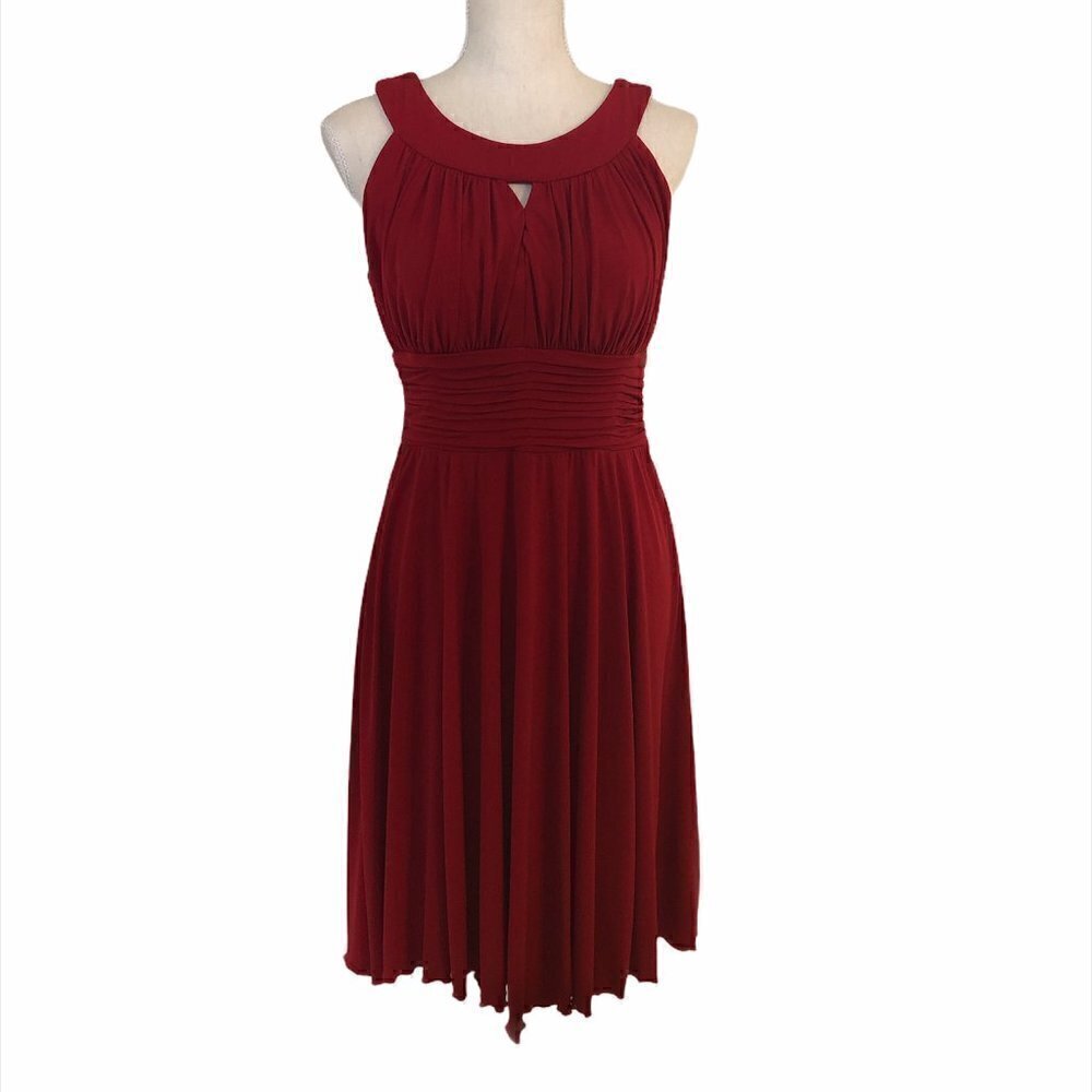 SIGNATURE BY SANGRIA Dress Women's Size 10 Re Sleeveless Stretchy Short Keyhole